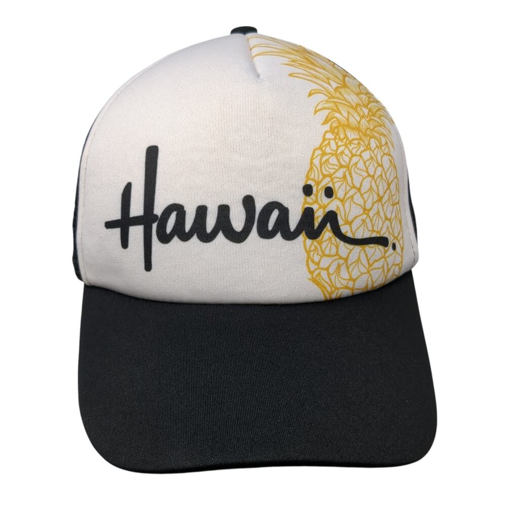 Hawaii Snapback Trucker Hat Black One Size Adjustable Surfware Hawaiian Classics